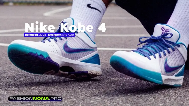 Nike Kobe 4 low-top outdoor basketball shoes with Flywire technology for concrete courts